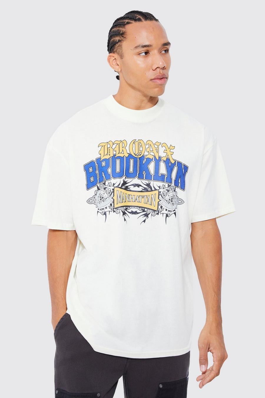 Ecru Tall Oversized Extended Neck Brooklyn T-shirt image number 1