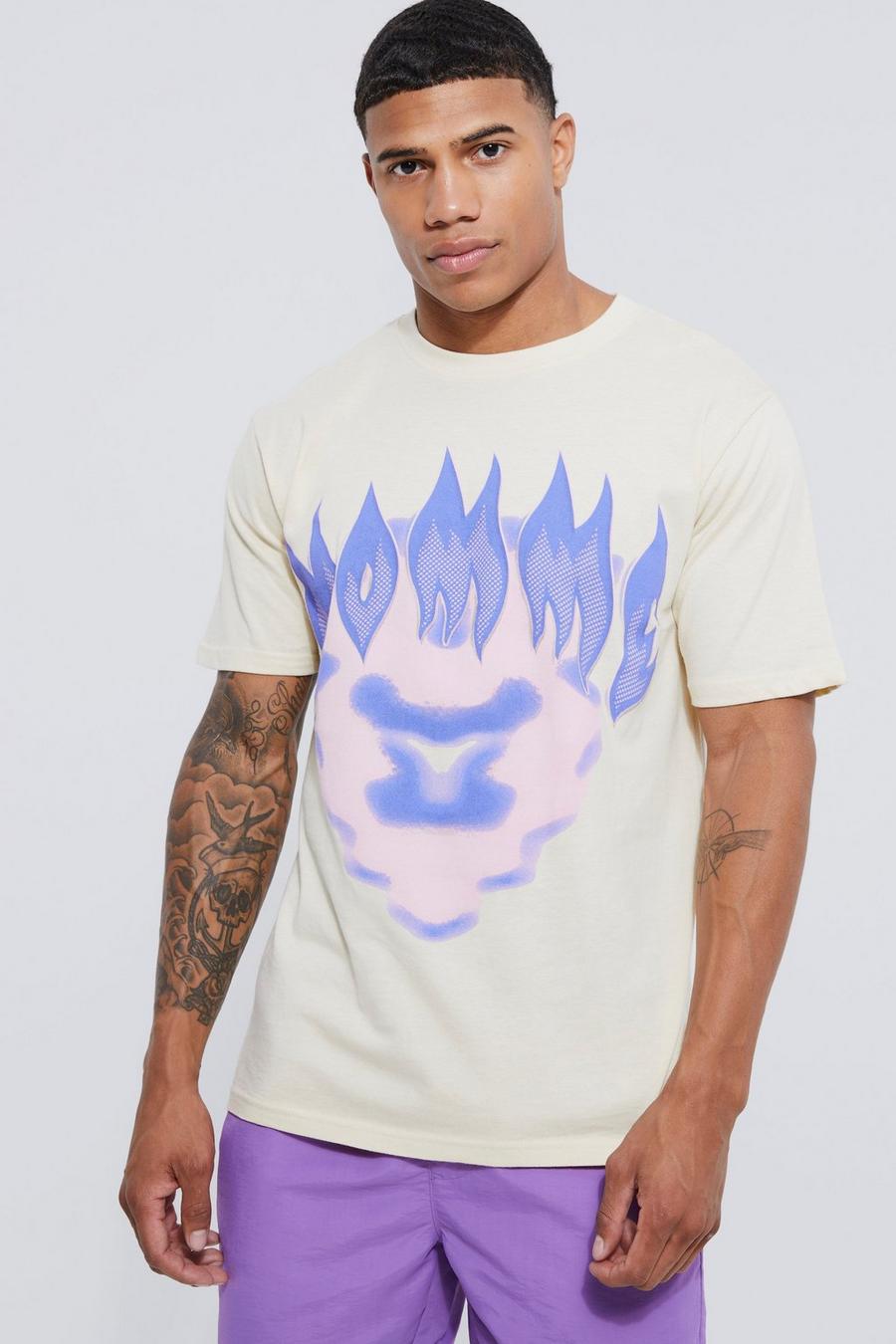Sand Blurred Lines Homme Graphic T-shirt