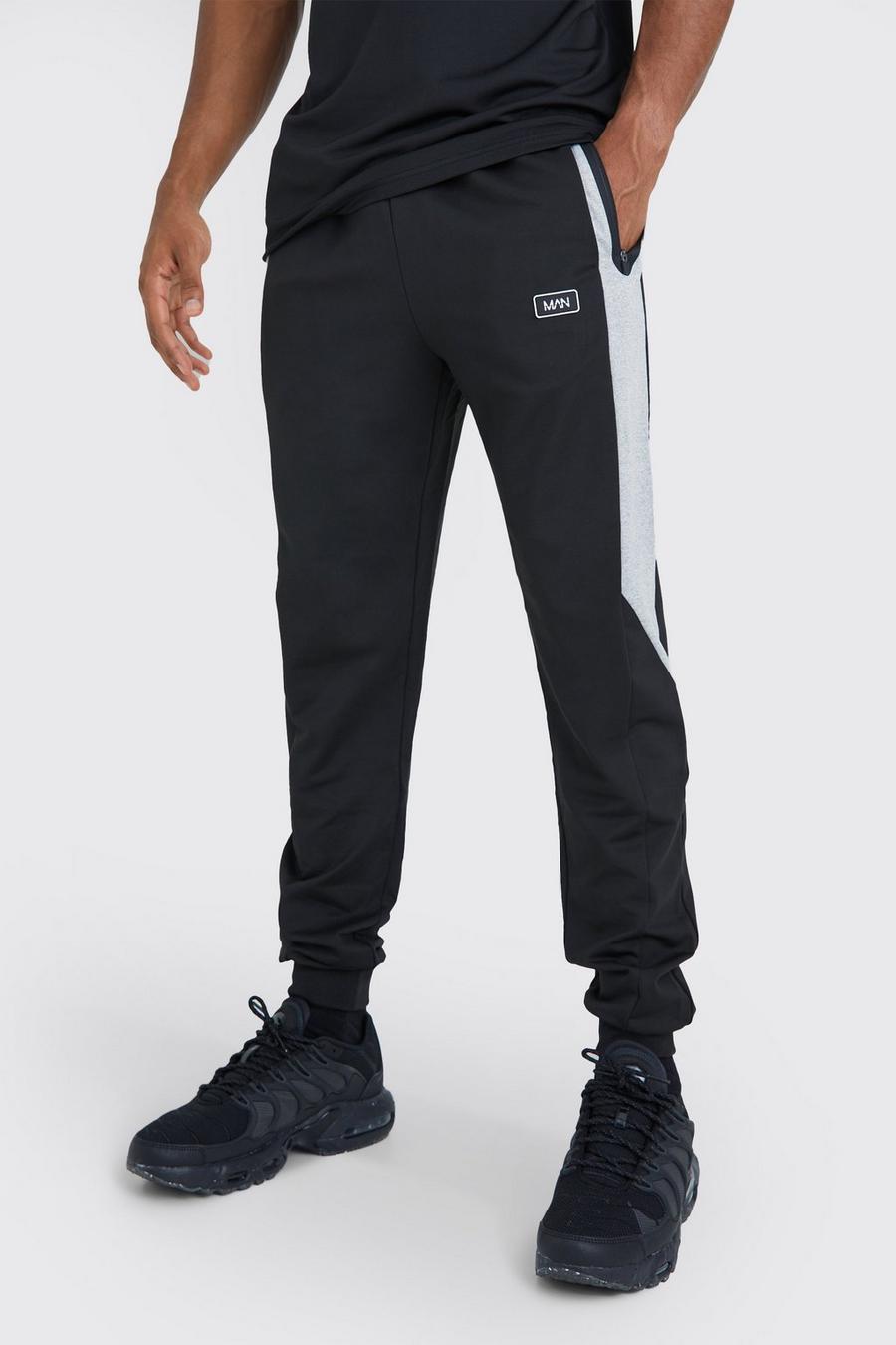 Pantalón deportivo MAN Active con paneles, Black