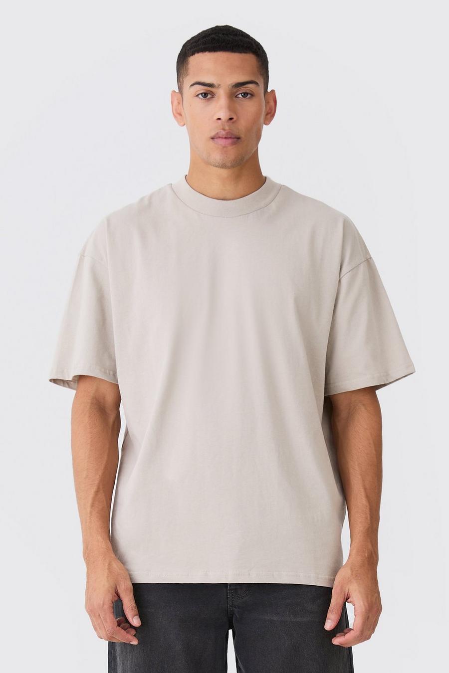 T-shirt oversize pesante con girocollo esteso, Dove