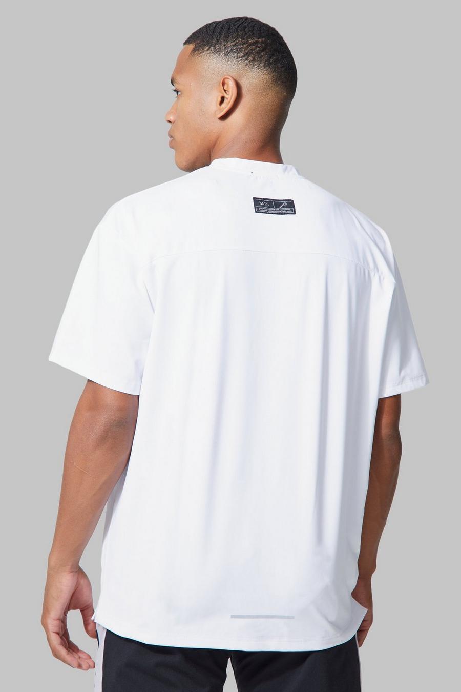 T-shirt oversize Man Active per alta performance, White