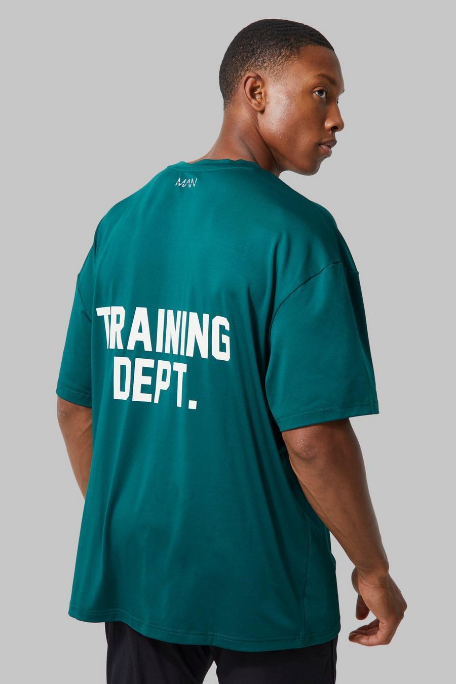T-shirt oversize Man Active Training Dept per alta performance, Green