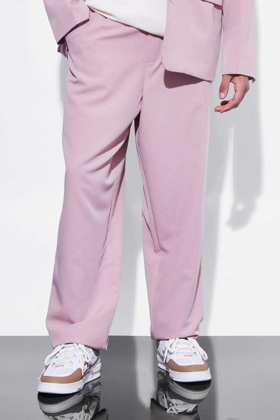 Mauve Fixed Waist Relaxed Leg Trousers image number 1