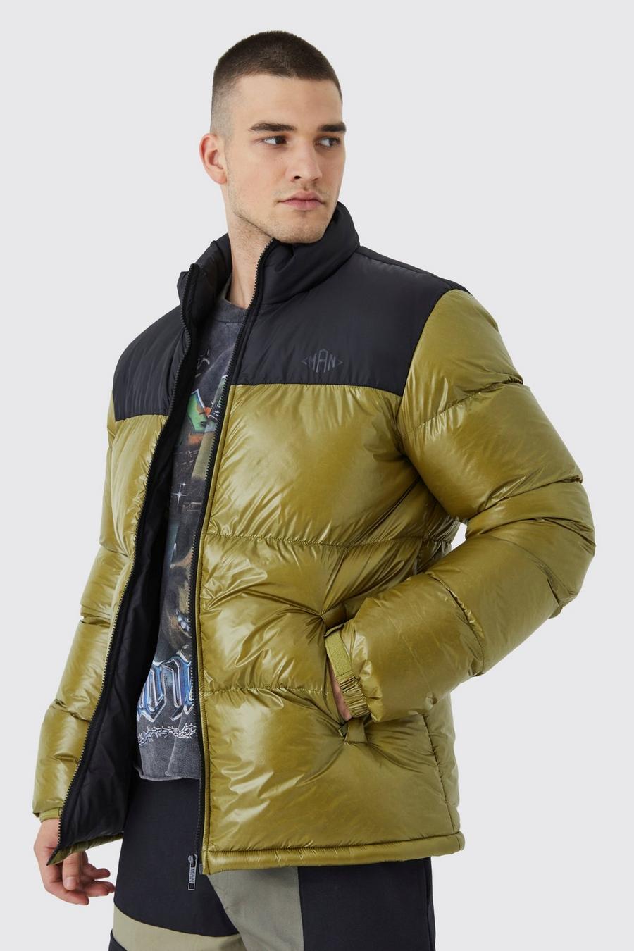 Green Duvetica logo-patch padded down jacket