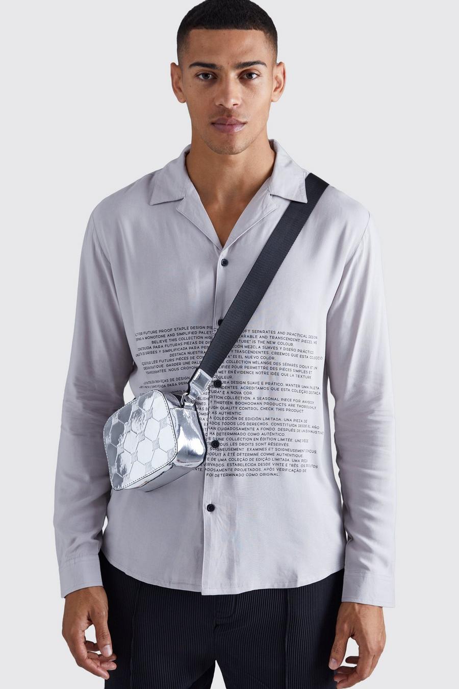 Silver shoulder bag with logo heron preston bag