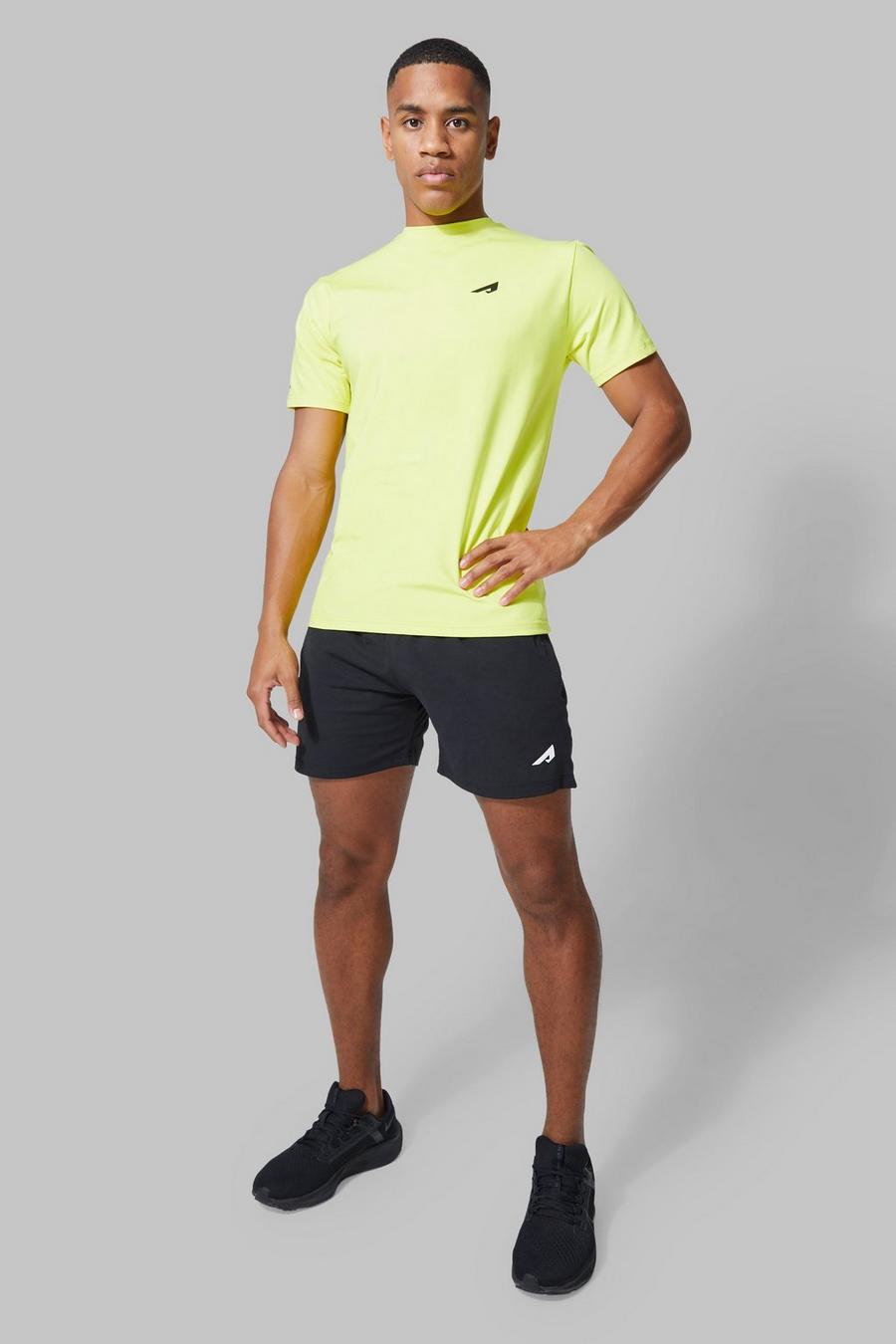 Bright yellow Active Performance Set Met Shorts En Logo