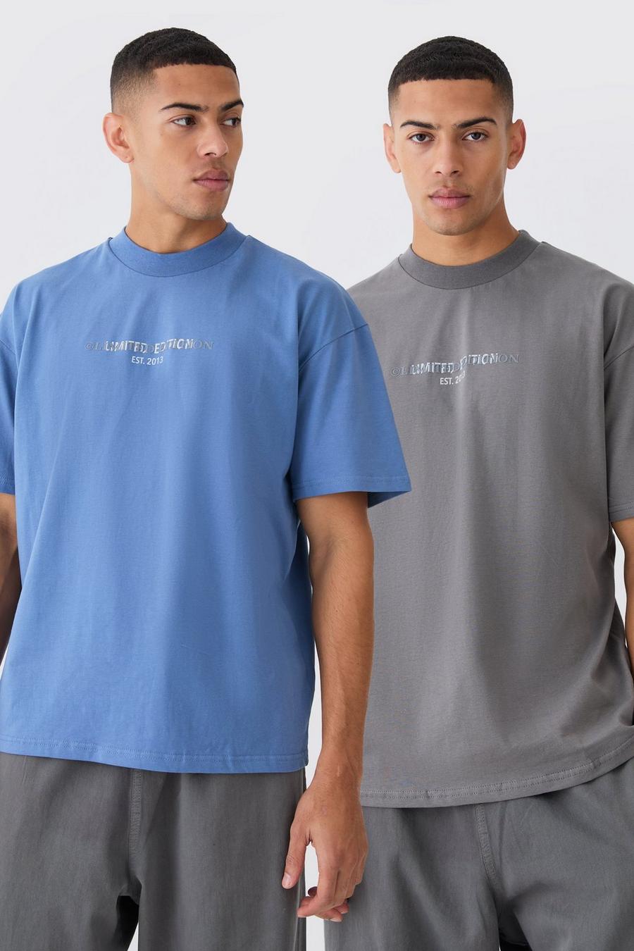 Multi Oversized Dikke Limited T-Shirts (2 Stuks)