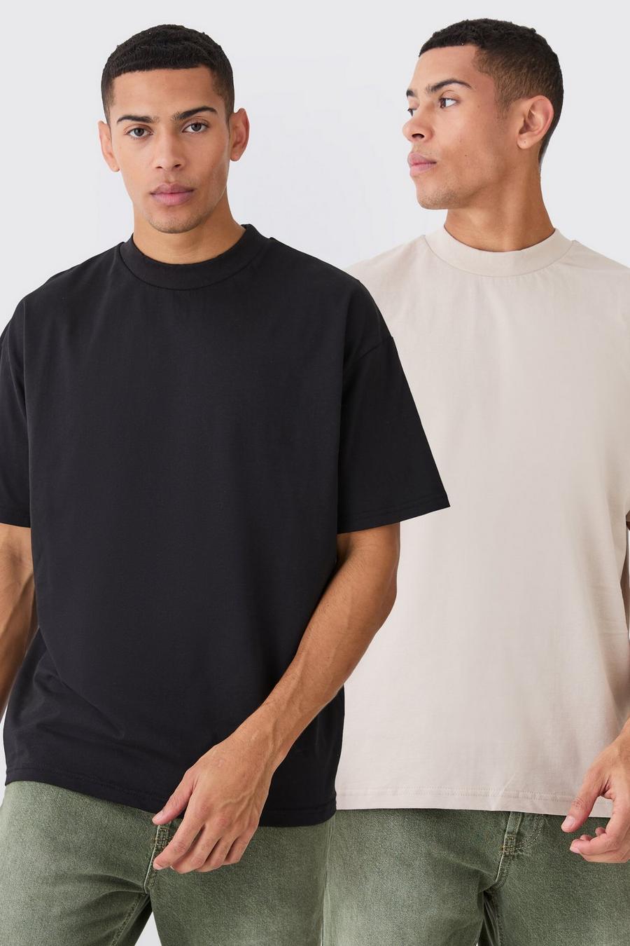 Multi 2 Pack Oversized Heavyweight T-shirts image number 1