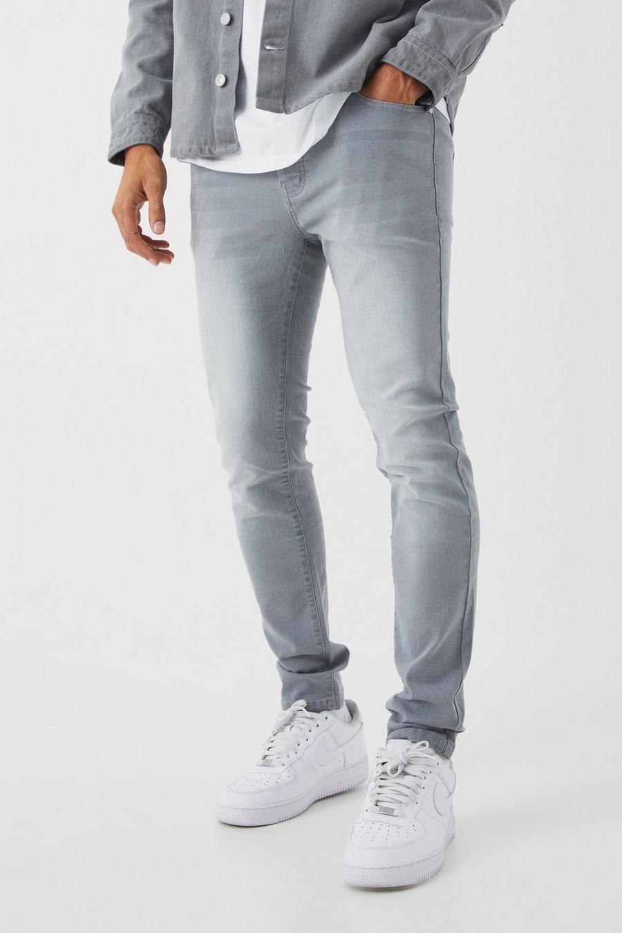 Jeans Skinny Fit in Stretch, Mid grey