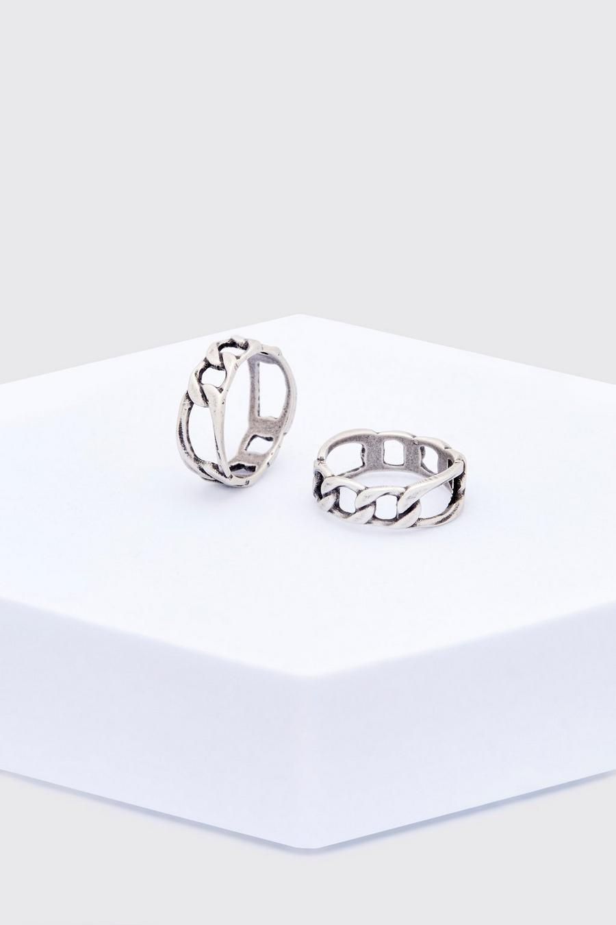 Silver 2 Pack Chain Rings image number 1
