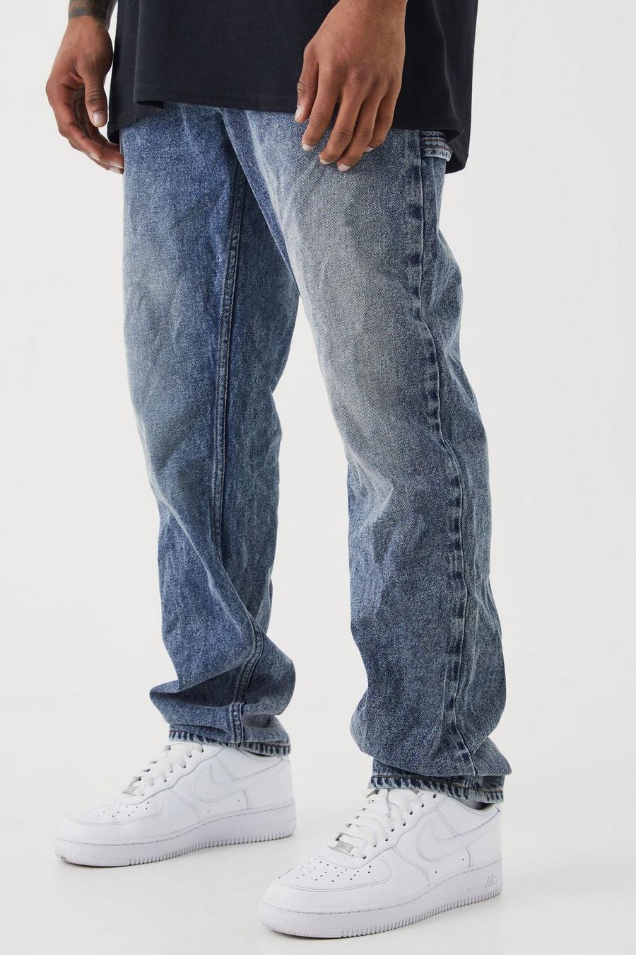 Jeans dritti stile Carpenter in denim rigido, Antique wash