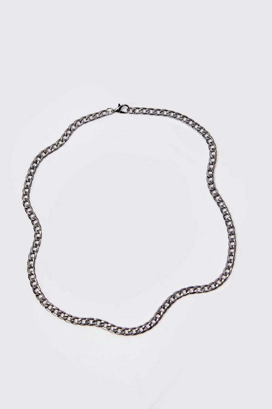 Collier en chaîne argentée, Gun metal