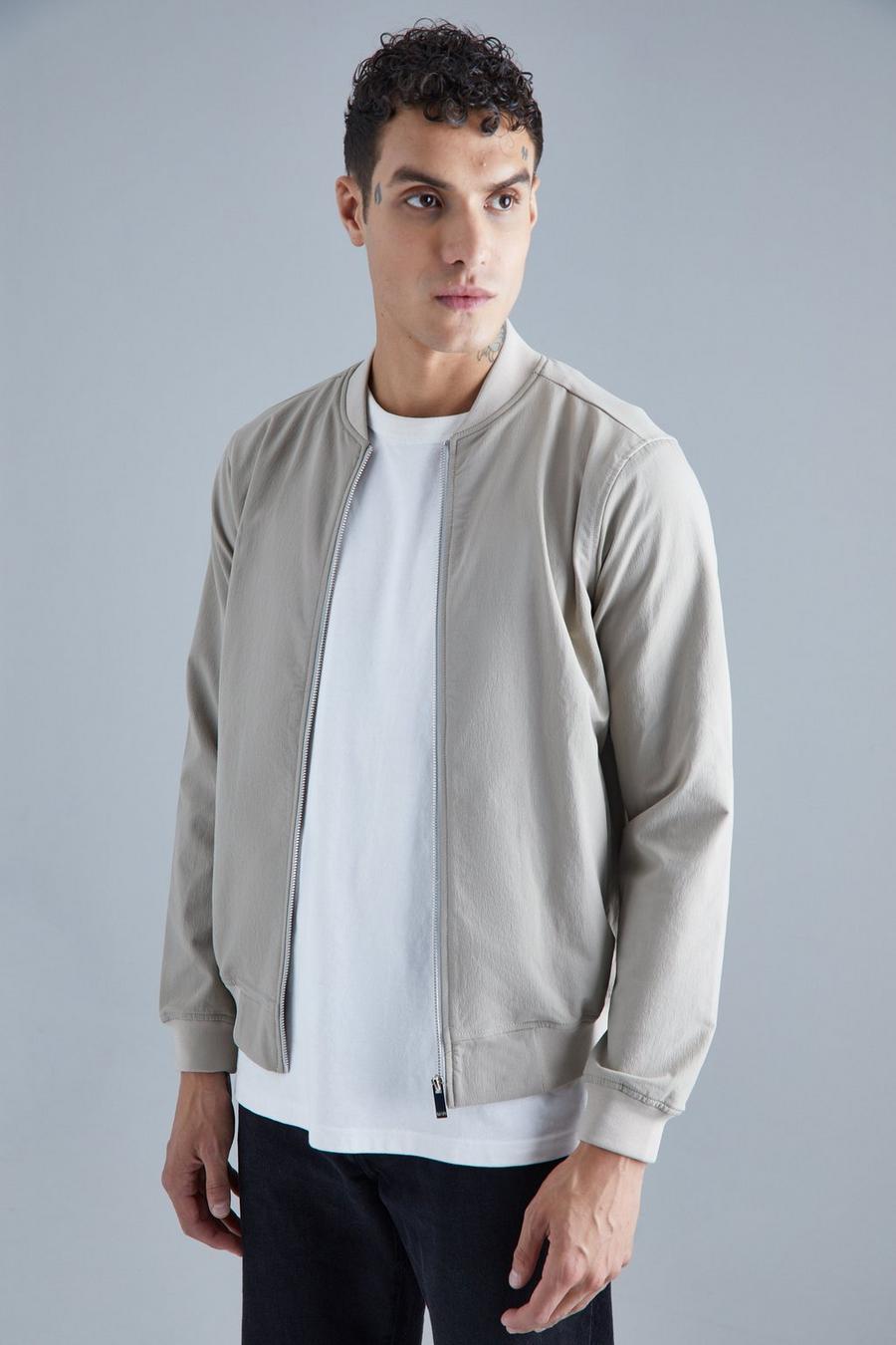 Taupe Technical Stretch Smart Bomber image number 1