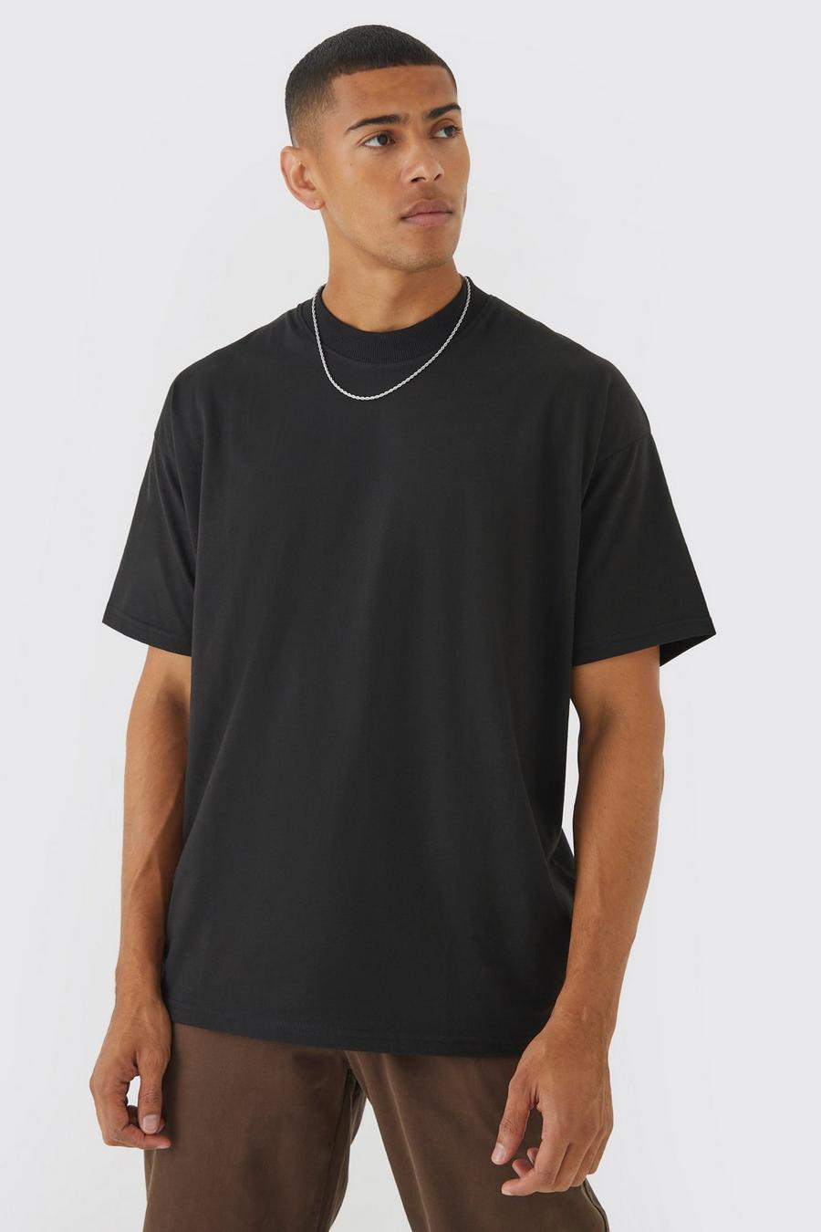 T-shirt oversize con girocollo esteso - set di 3 paia, Black