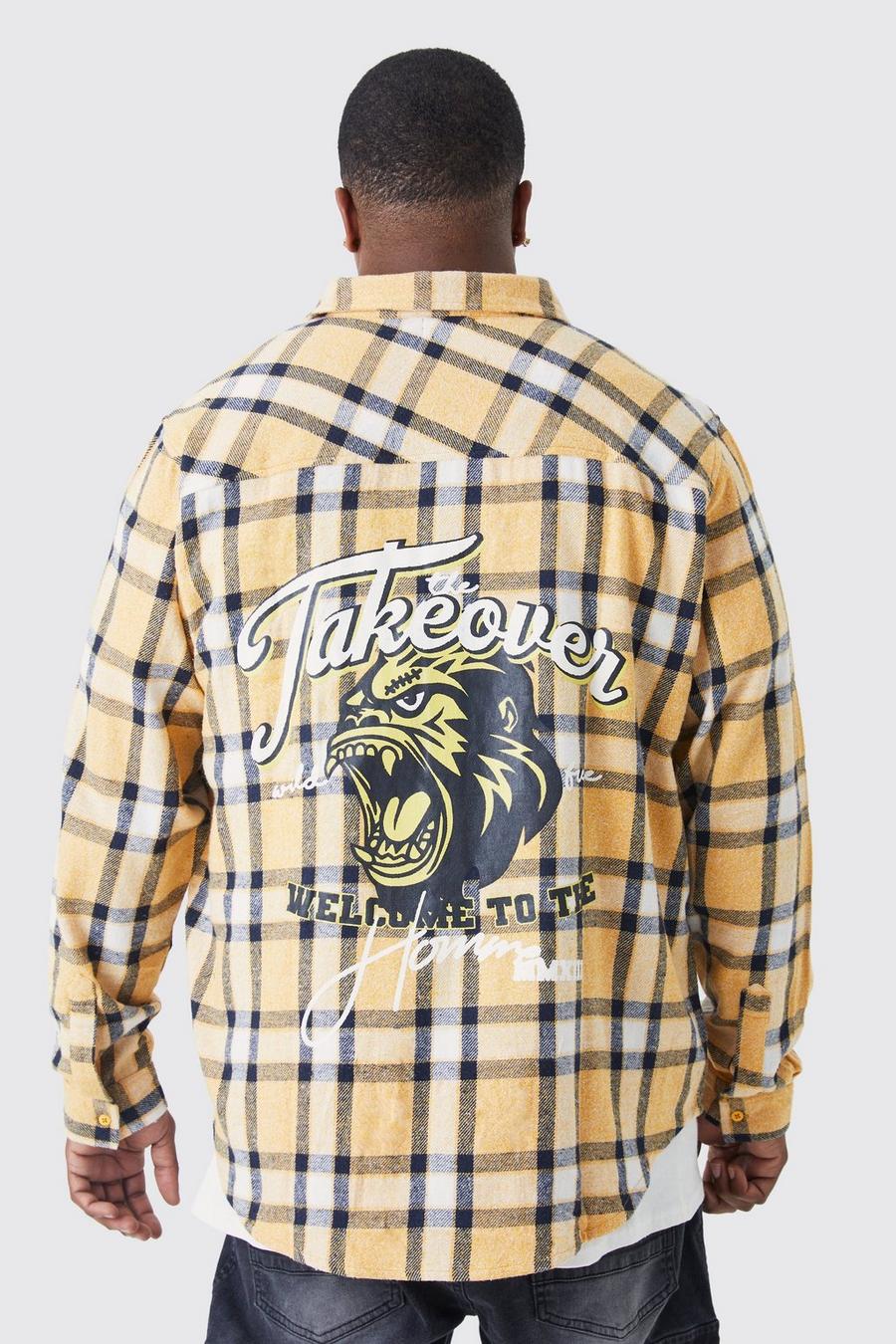 Yellow Plus Long Sleeve Takeover Check Shirt