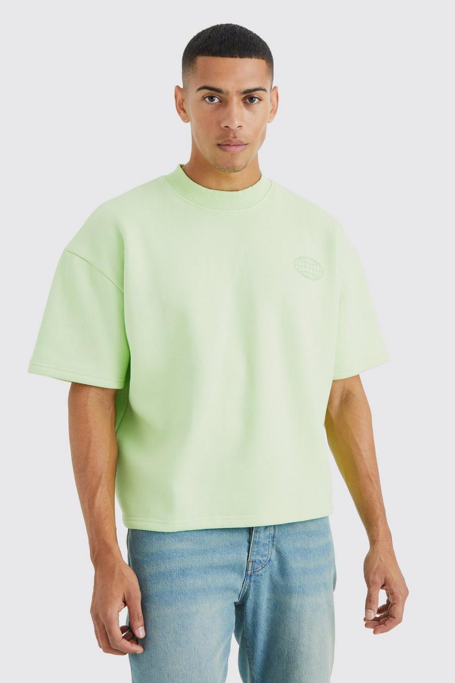 Sage Oversized Short Sleeve Bungee Sweatshirt 
