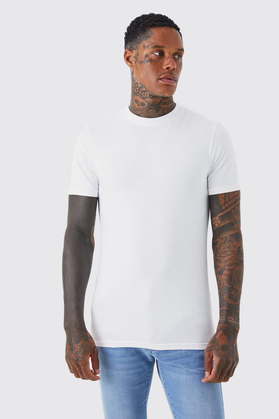 White Basic Muscle fit t-shirt