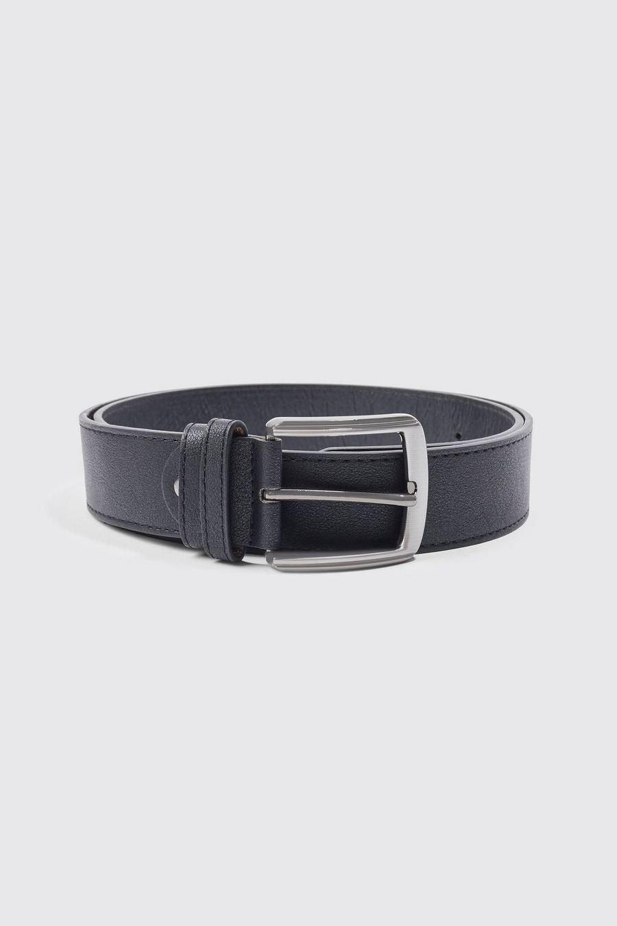 Black Faux Leather Belt 