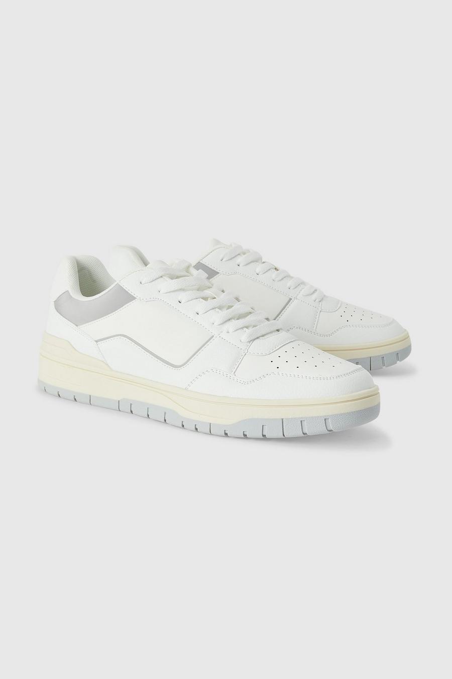 Klobige Sneaker mit Detail, White