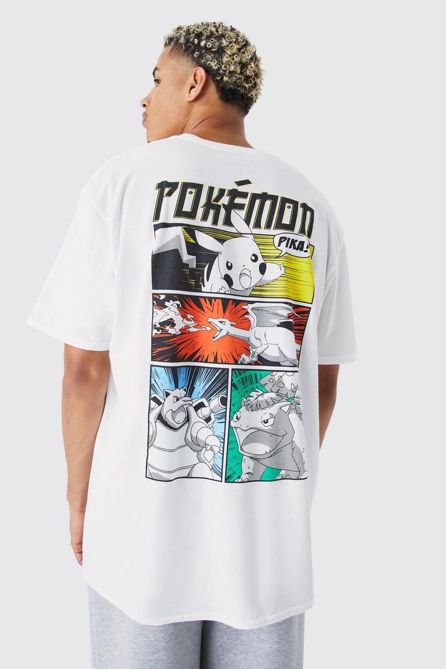 Camiseta oversize con estampado de Pokemon, White