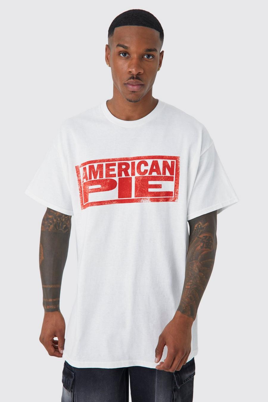 Oversize T-Shirt mit lizenziertem American Pie Print, White