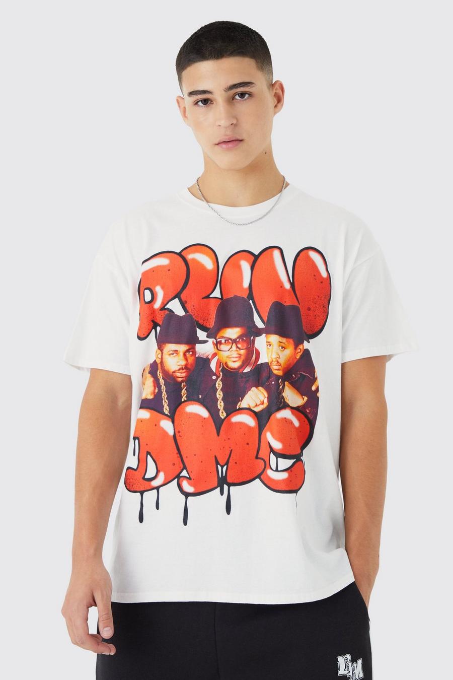 T-shirt oversize ufficiale Run Dmc, White image number 1