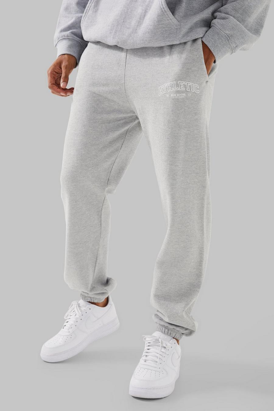 Pantalón deportivo MAN Active oversize con estampado Athletic, Grey marl