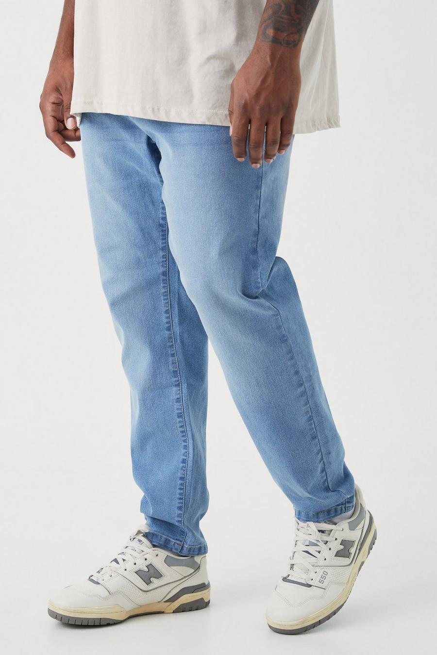 Light blue Plus Skinny jeans med stretch