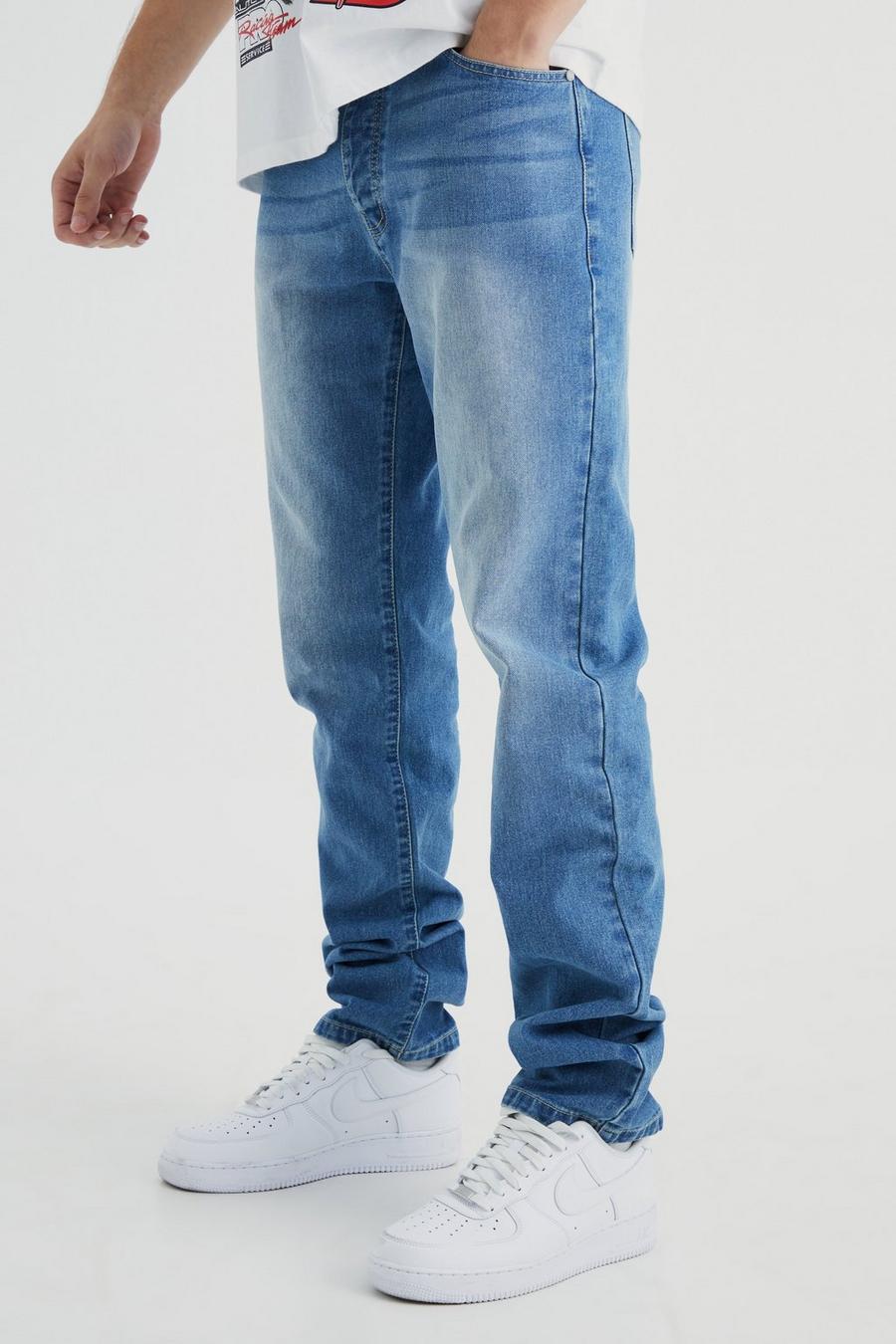 Jeans dritti Tall in denim rigido, Mid blue image number 1