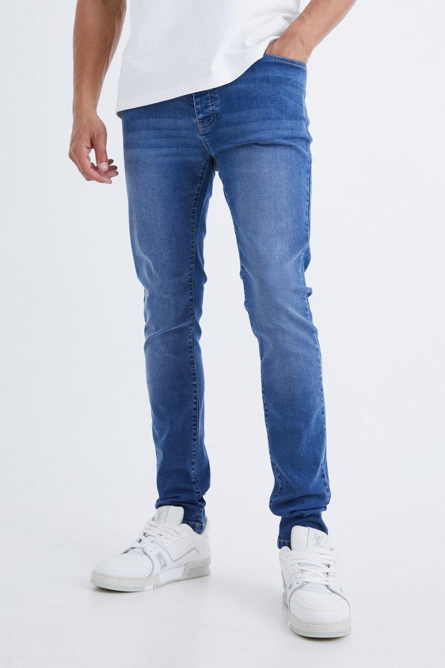 Jeans Tall Skinny Fit in Stretch, Mid blue