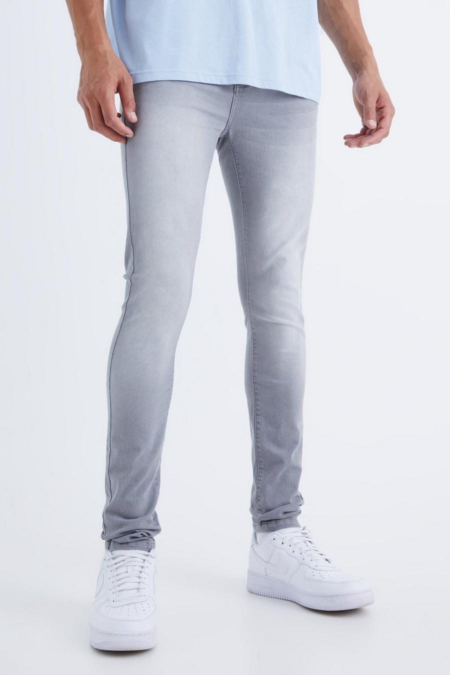 Tall Super Skinny Stretch Jeans, Mid grey