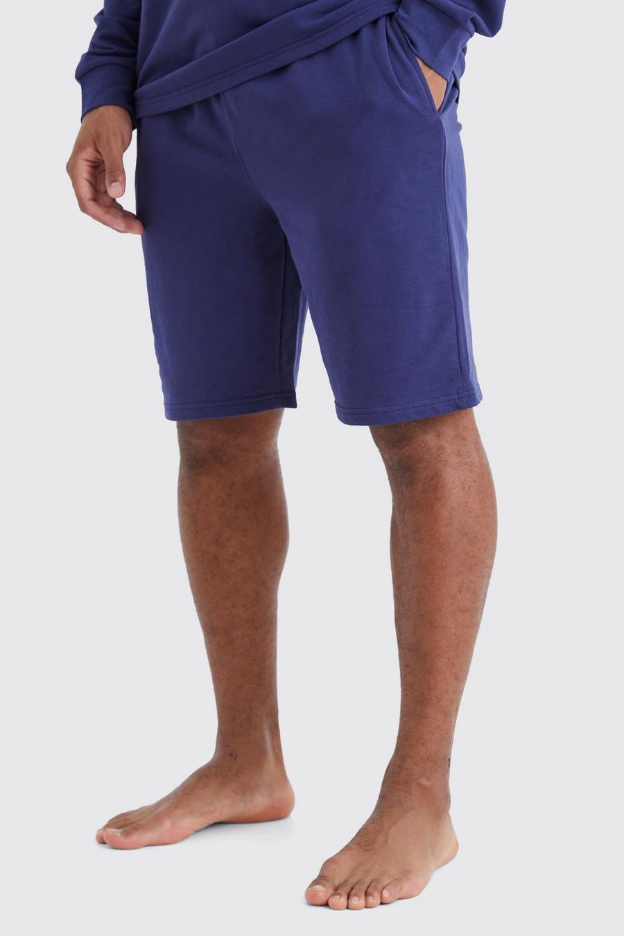 Navy Zachte Baggy Lounge Shorts image number 1