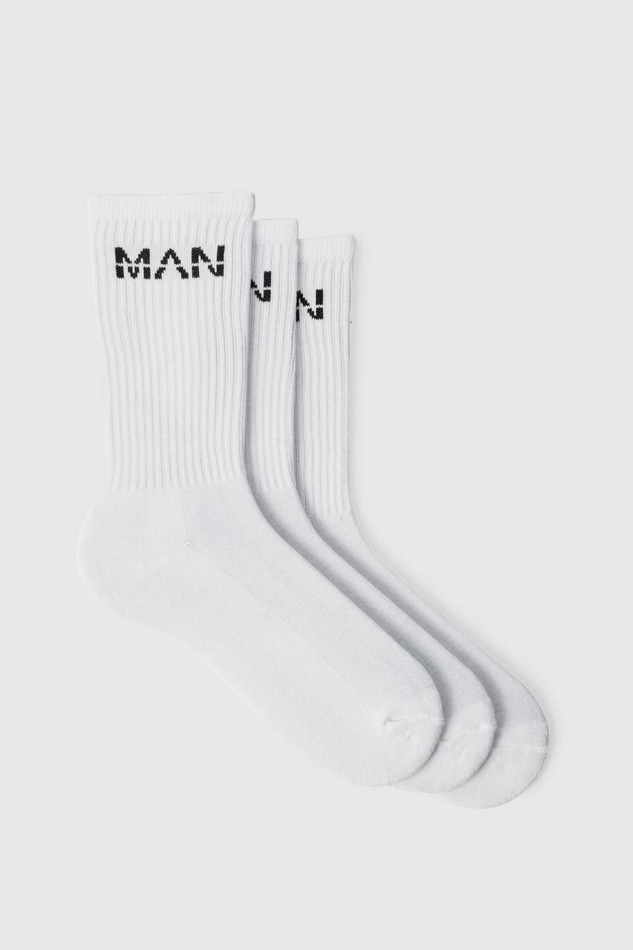 Pack de 3 pares de calcetines MAN deportivos, Black