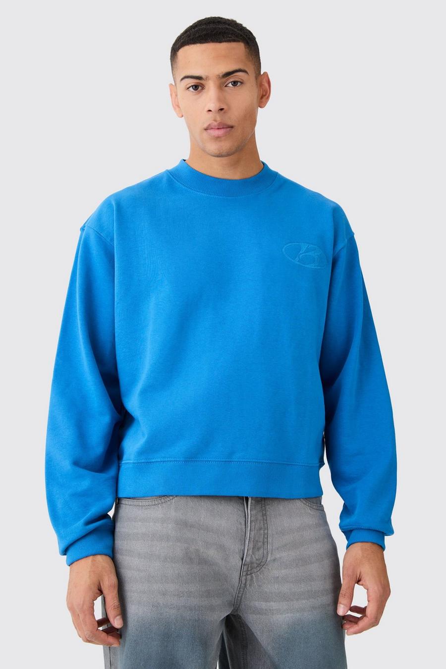 Kastiges Oversize Sweatshirt, Cobalt