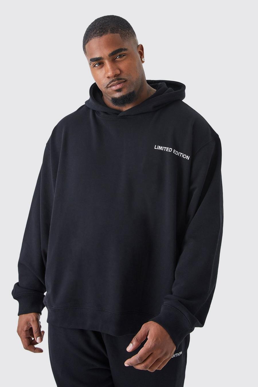 Black Plus Oversized hoodie i tjockt tyg
