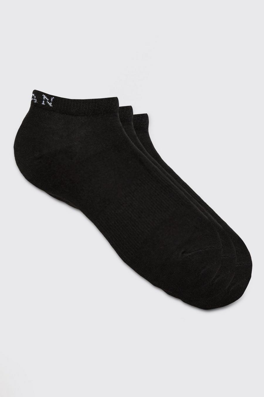 Pack de 3 pares de calcetines MAN deportivos, Black