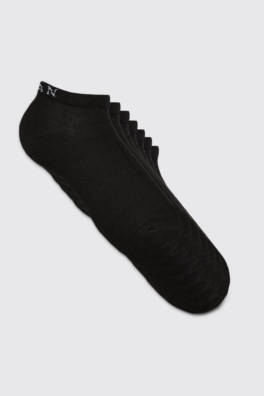 Black 7 Pack Man Trainer Socks image number 1