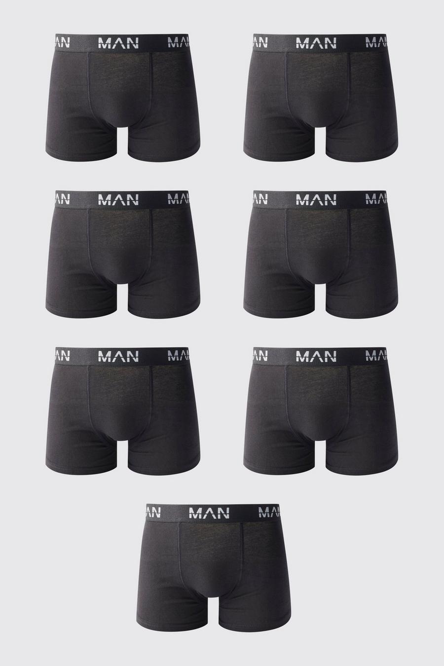 7er-Pack Man Boxershorts, Black