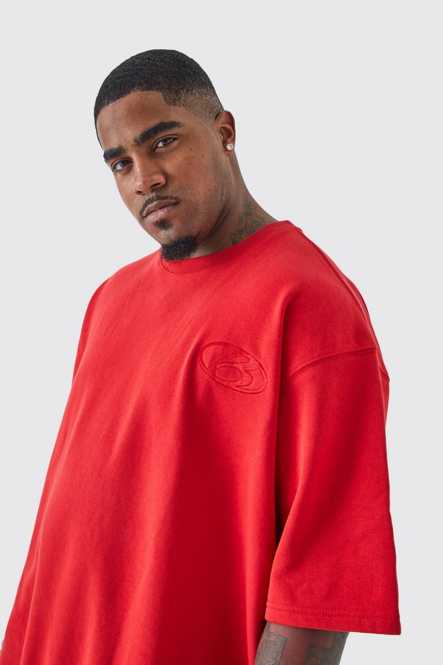 Plus kastiges Oversize Sweatshirt, Red