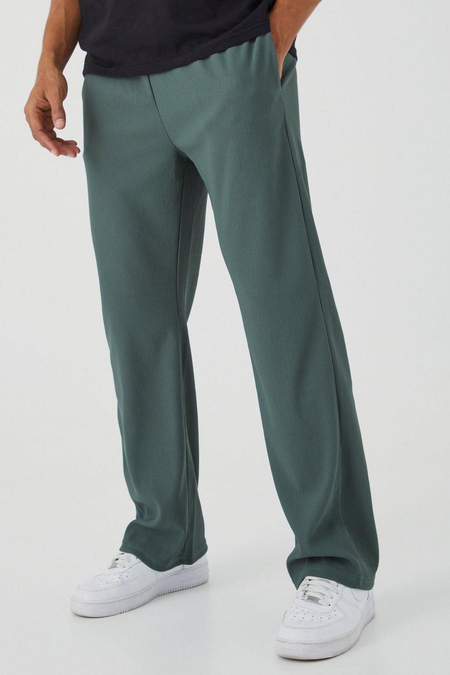 Pantaloni tuta dritti a coste con ottomana, Green image number 1