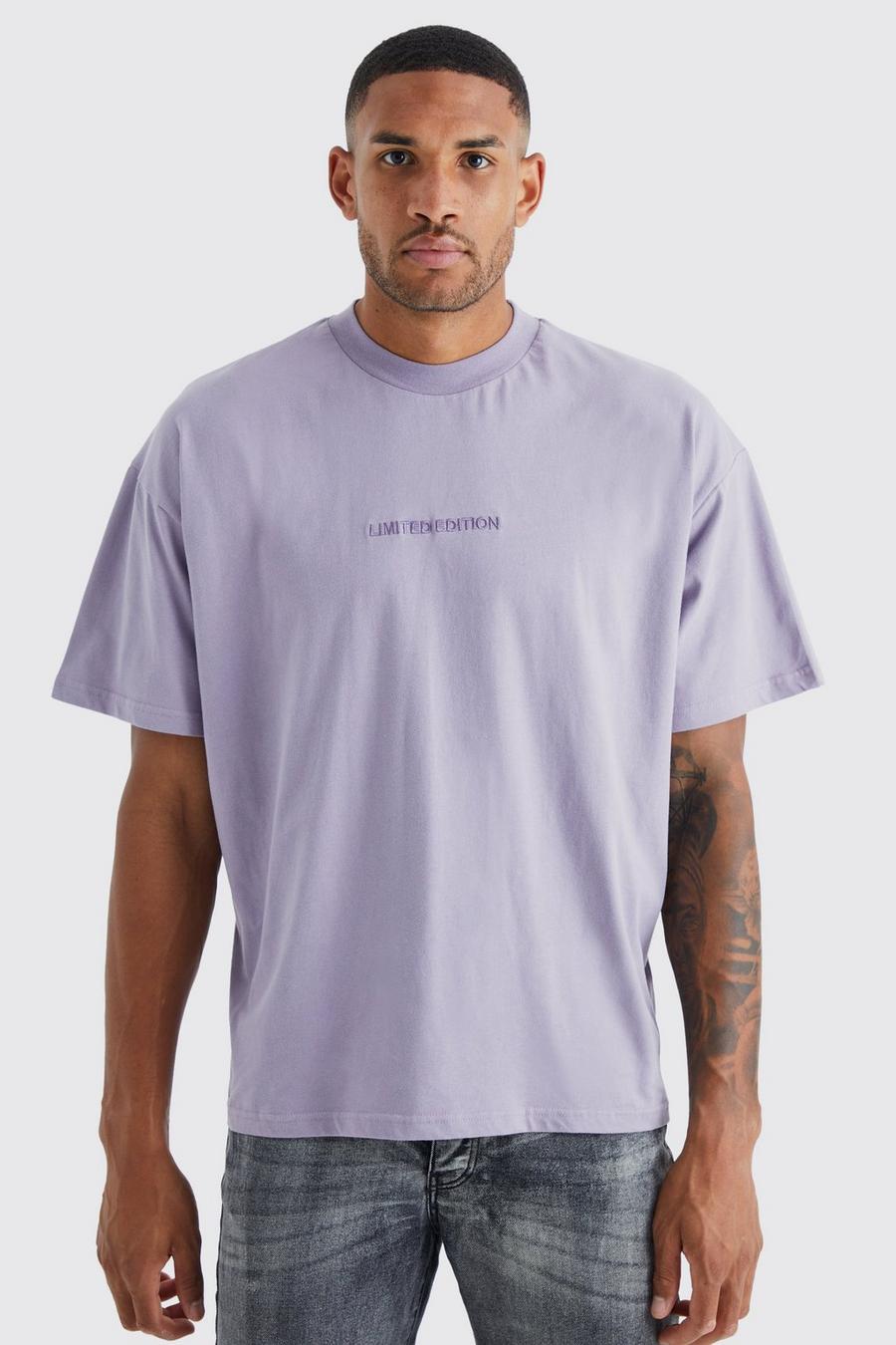 Lavender Tall Oversized Heavyweight Extended Neck T-shirt