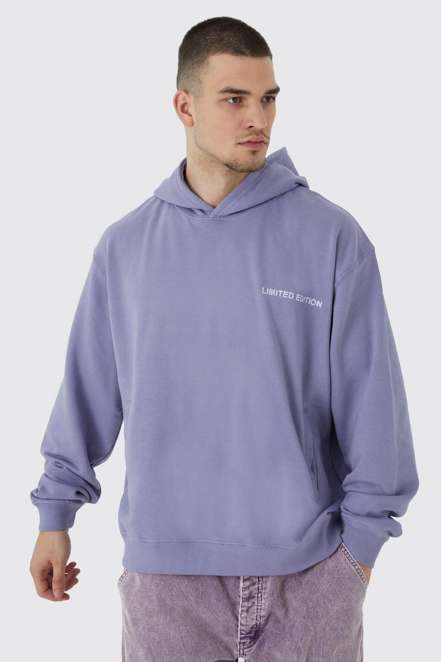 Lavender Tall Oversized Boxy Loopback Hoodie