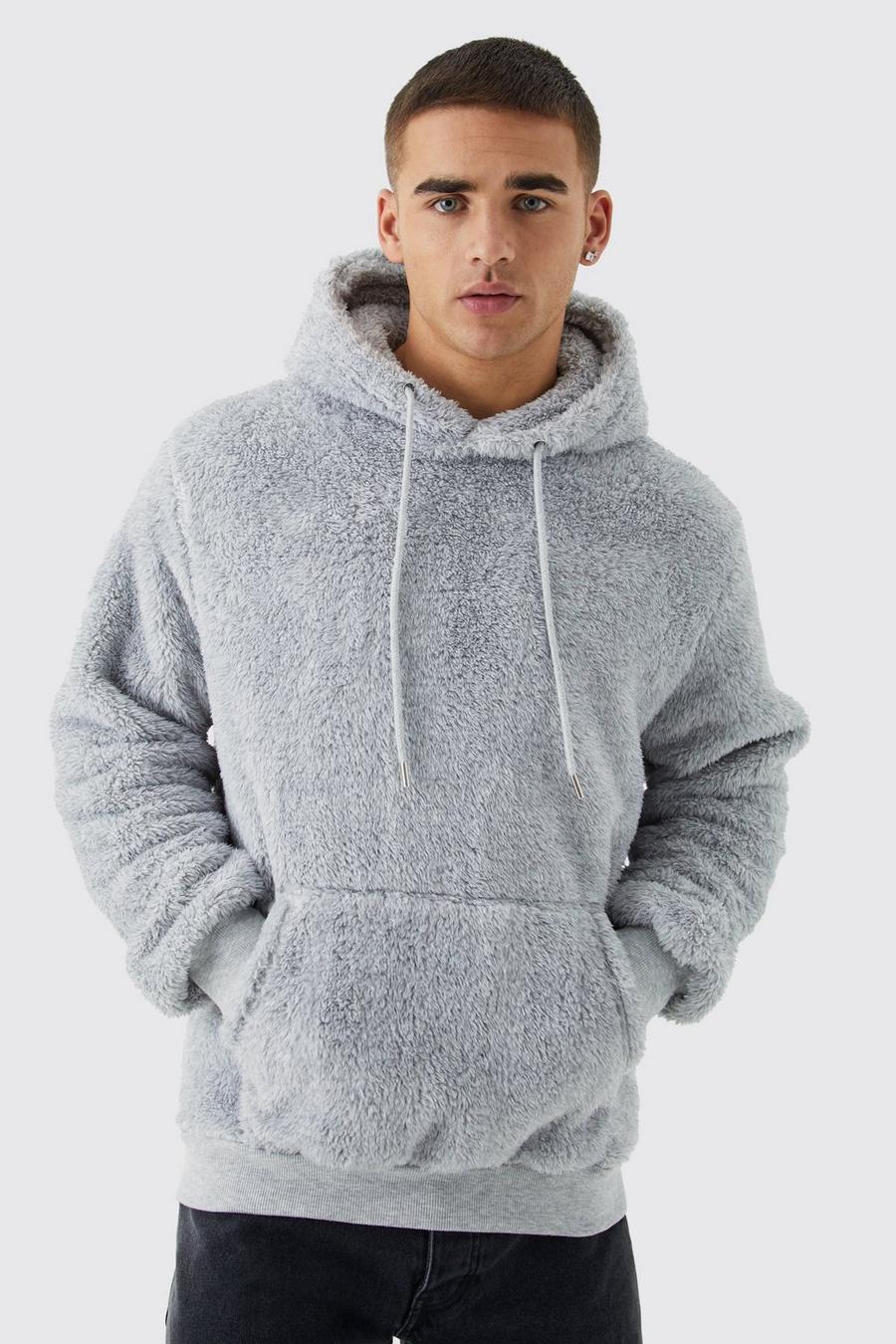 Grey marl Borg Over The Head Hoodie image number 1