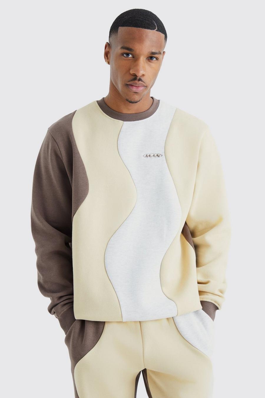 Coffee Man Core Fit Colour Block Sweatshirt