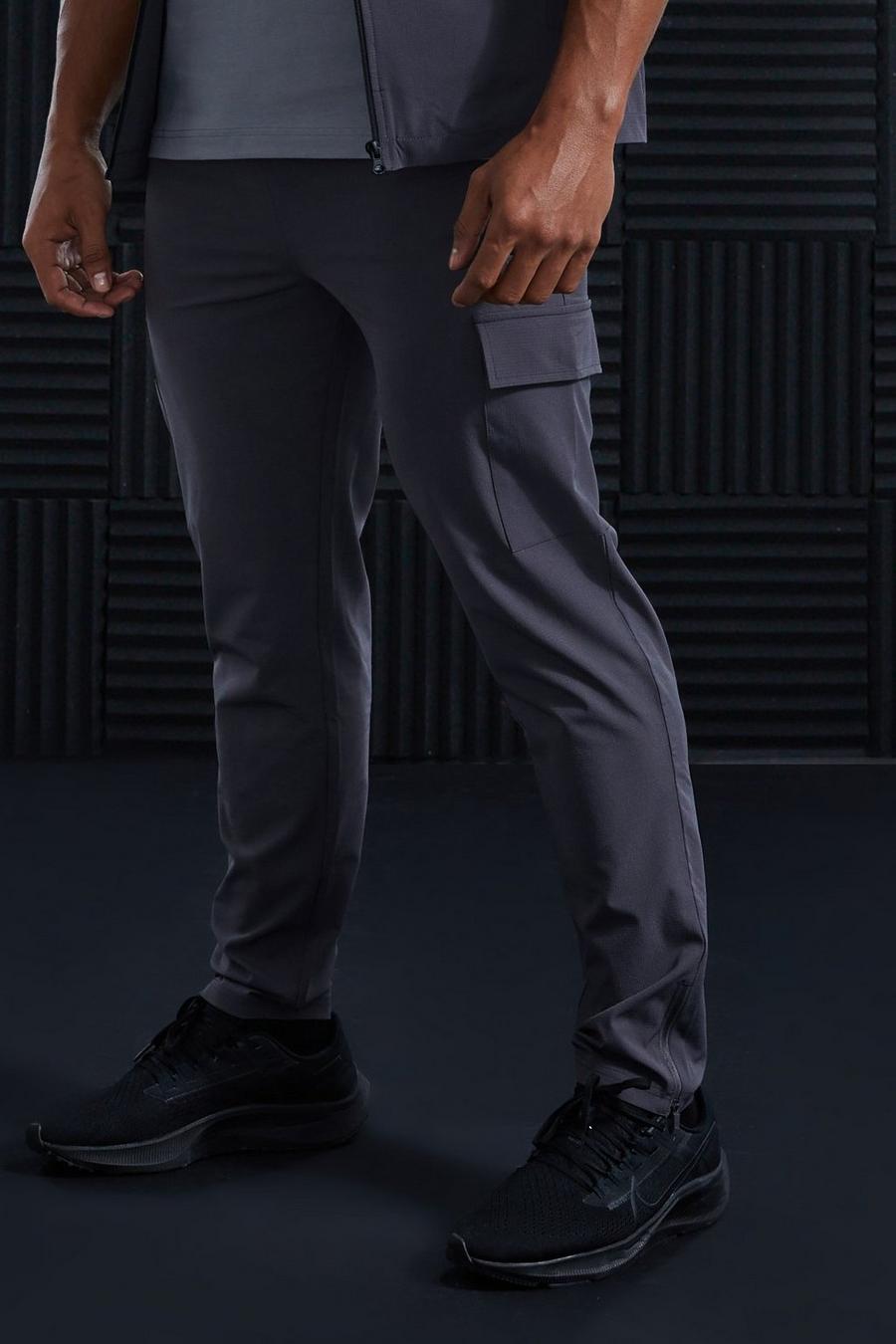 Pantalón deportivo Active cargo ajustado, Charcoal image number 1