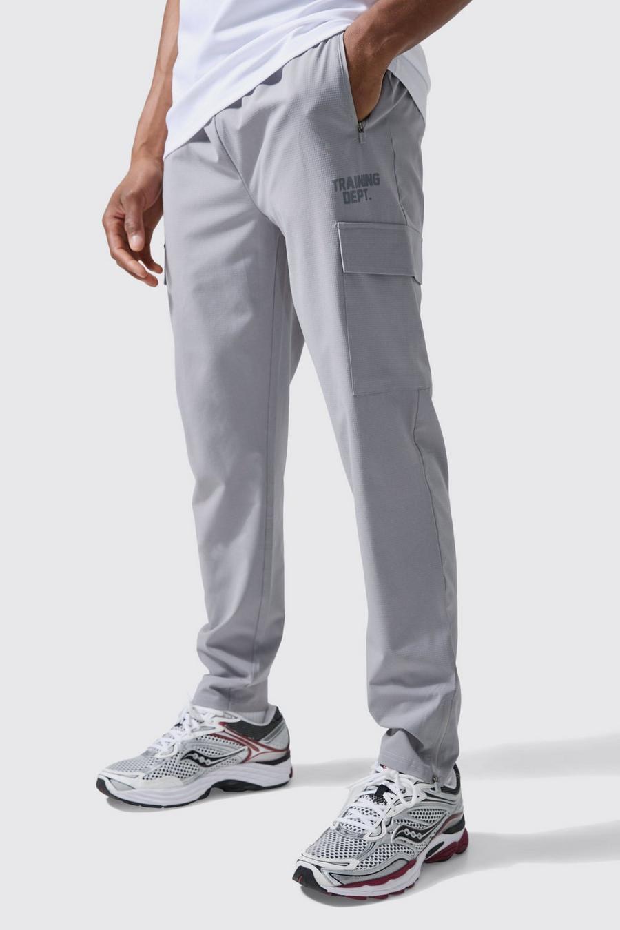 Light grey Active Training Dept Tapered Cargo Joggers