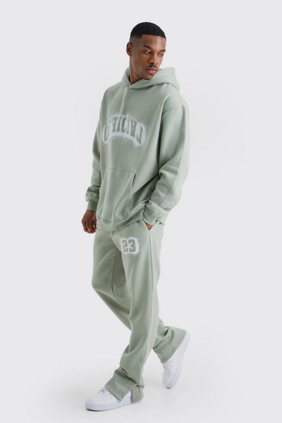 Sage Oversized Official Spray Print Tracksuit 