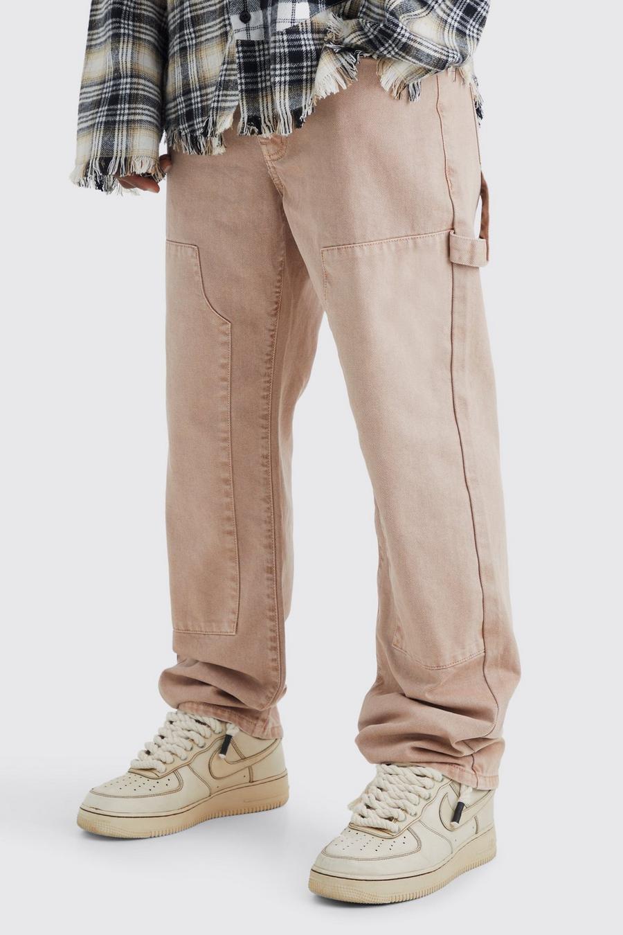 Pantalón holgado estilo carpintero sobreteñido, Stone