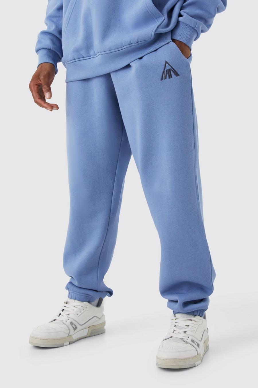 Pantaloni tuta Man oversize Basic, Dusty blue