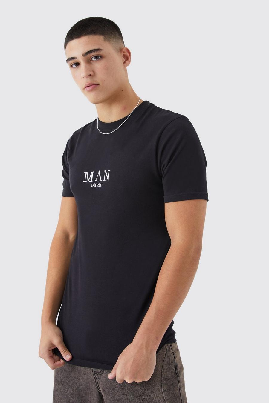 Black Man Muscle Fit Basic  T-shirt image number 1